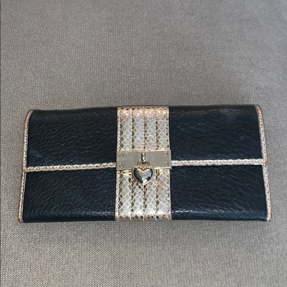 LOVECAT BLACK/GOLD LEATHER WALLET
